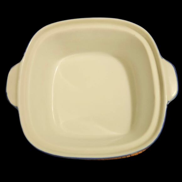 Omega Ceramic Casserole Dish w/ Lid & Wicker Basket Fruit Pattern 7" Small Chip - Picture 3 of 8